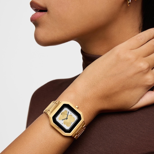 Smartwatch with gold-colored steel bracelet B-Connect