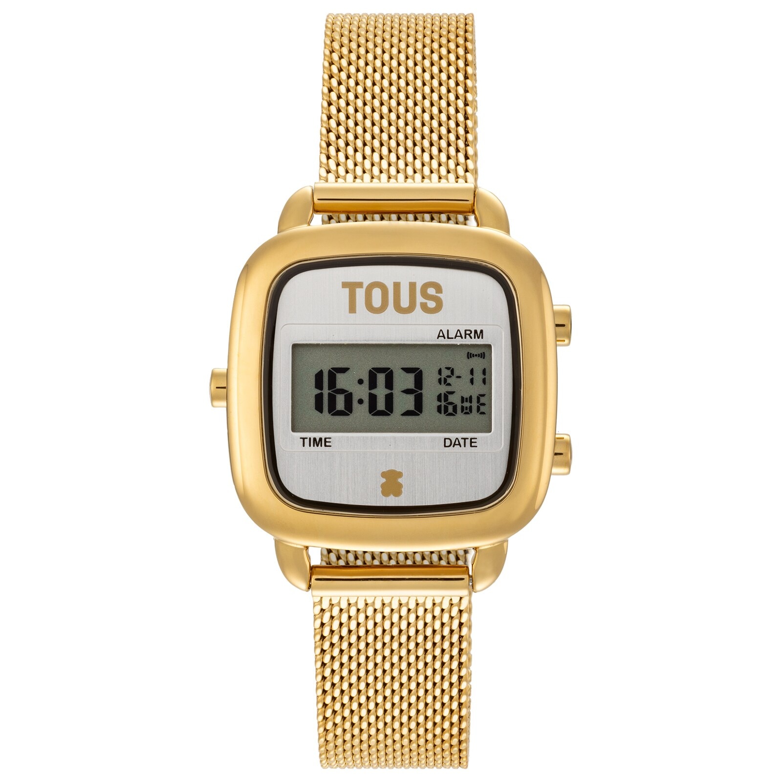 Digital Watch with gold-colored steel bracelet D-Logo Mini