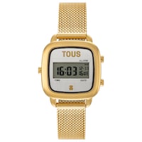 Digital Watch with gold-colored steel bracelet D-Logo Mini