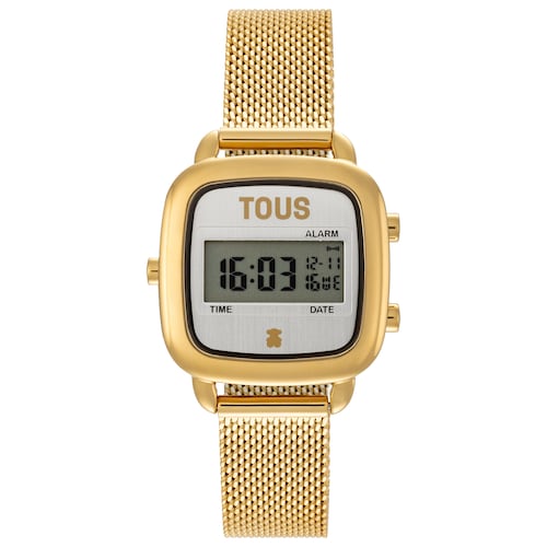 Reloj digital con brazalete de acero dorado D-Logo Mini