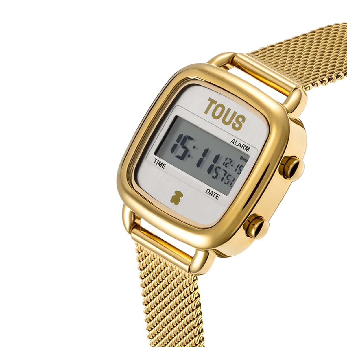 Reloj digital con brazalete de acero dorado D-Logo Mini