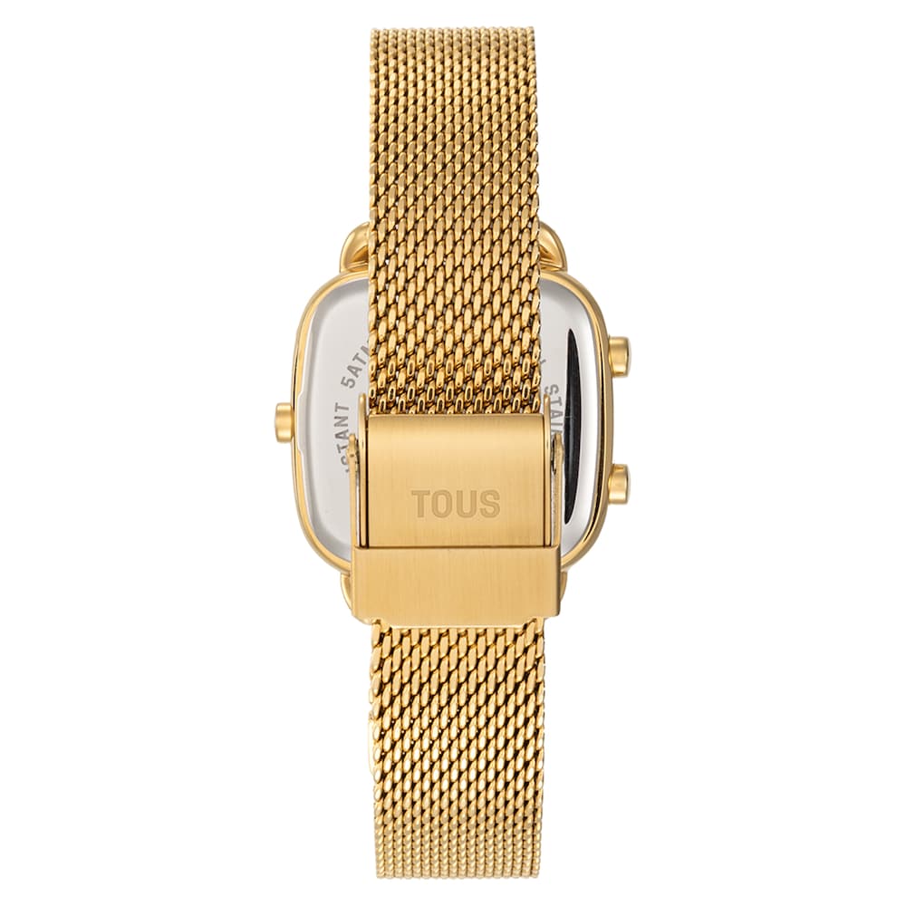 Digital Watch with gold-colored steel bracelet D-Logo Mini