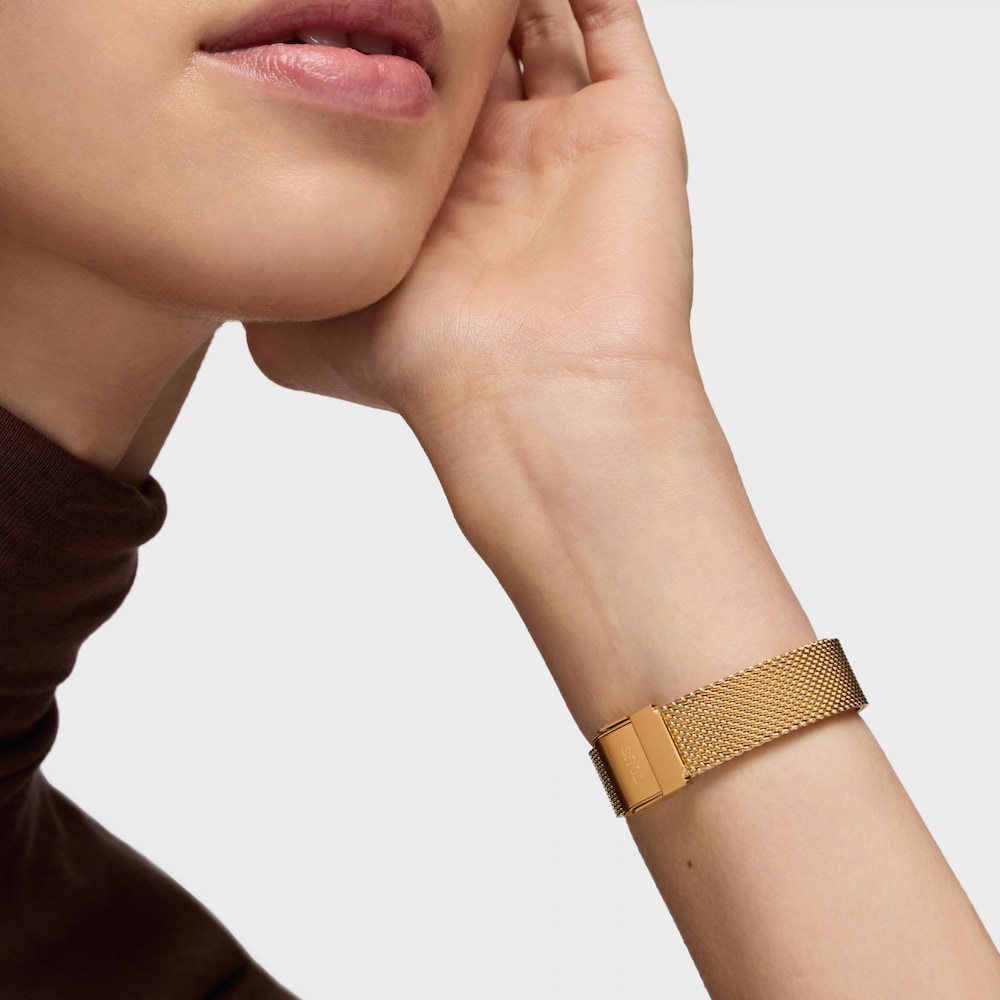 Digital Watch with gold-colored steel bracelet D-Logo Mini