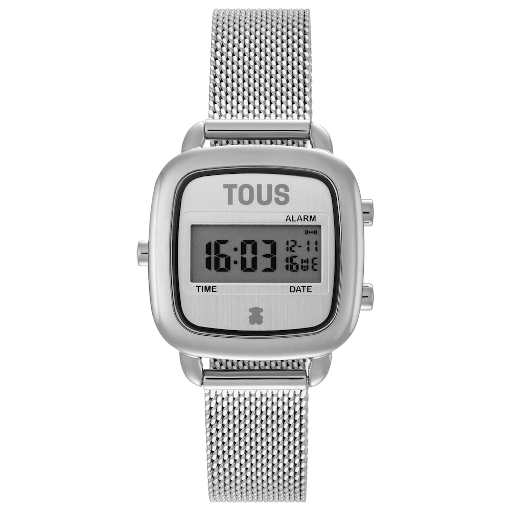 Reloj digital con brazalete de acero D-Logo Mini image number 0