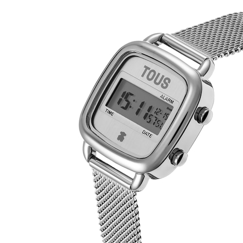 Digital Watch with steel bracelet D-Logo Mini