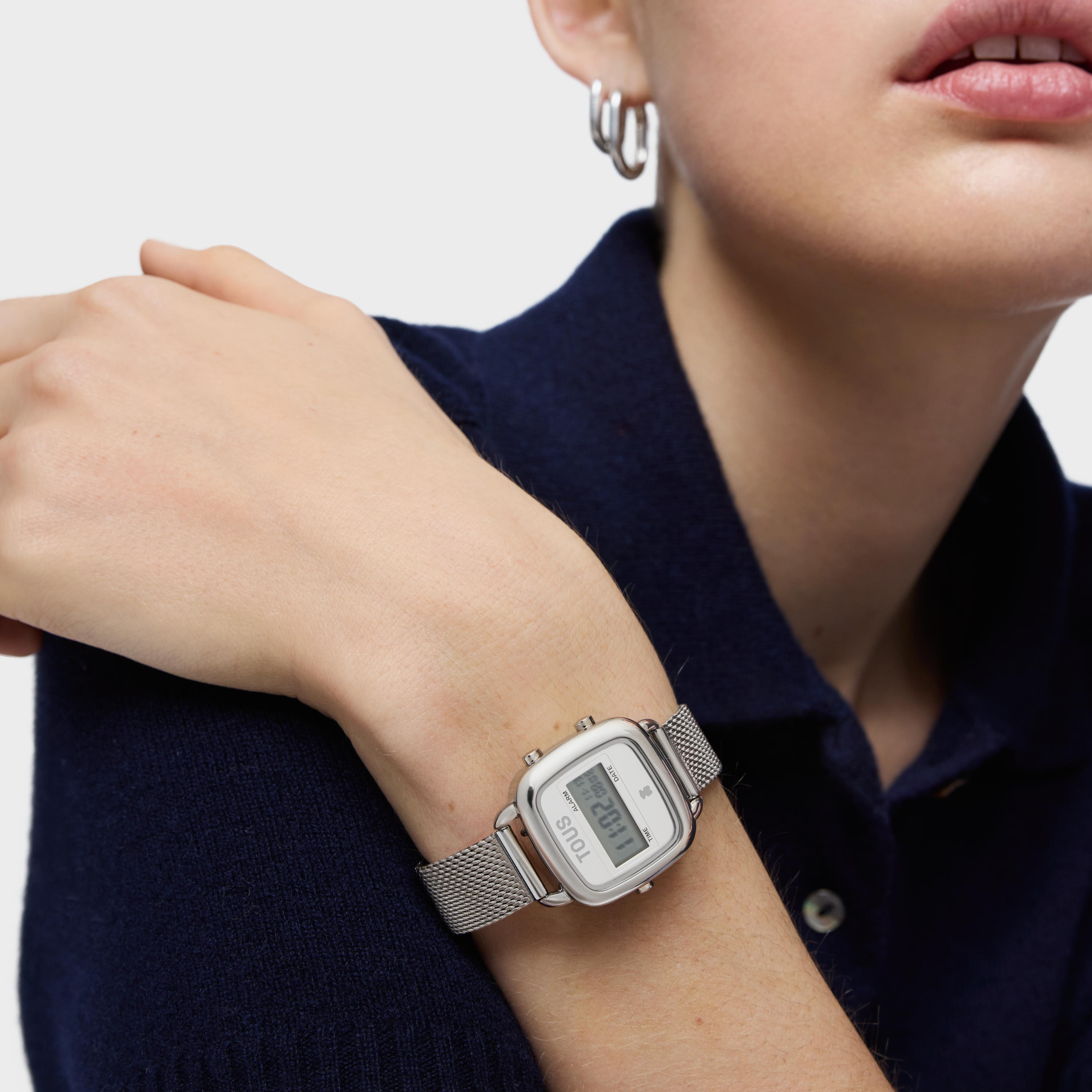 Digital Watch with steel bracelet D-Logo Mini