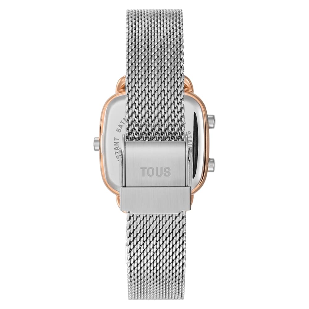 Reloj digital bicolor con brazalete de acero D-Logo Mini image number 2