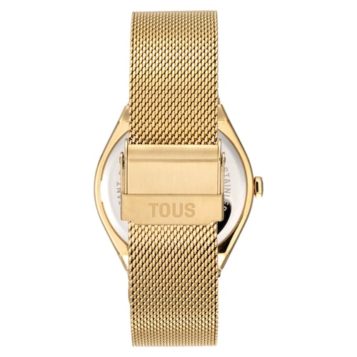 Analog Watch with gold-colored steel bracelet Karat Round Mesh