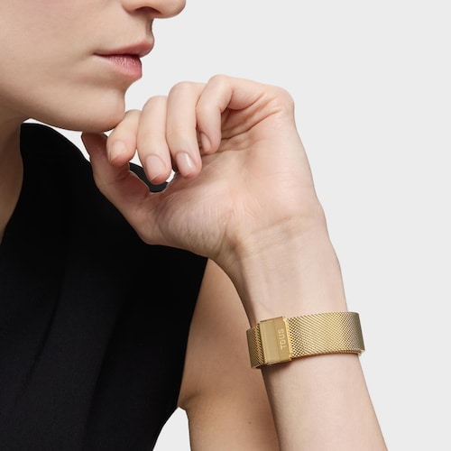 Analog Watch with gold-colored steel bracelet Karat Round Mesh