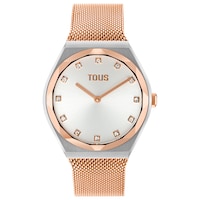 Analog Watch in rose-colored steel with steel bracelet Karat Round Mesh