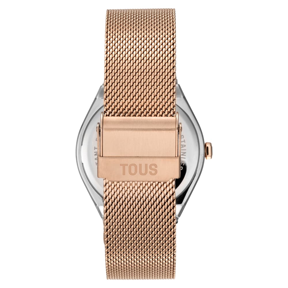 Analog Watch in rose-colored steel with steel bracelet Karat Round Mesh