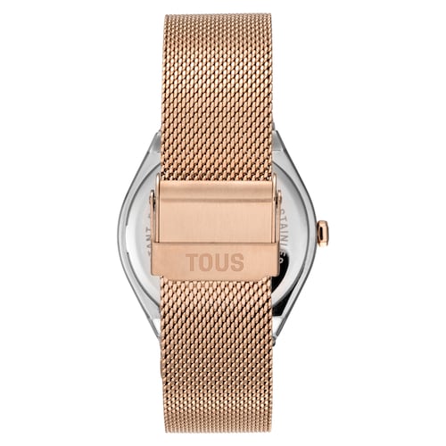 Analog Watch in rose-colored steel with steel bracelet Karat Round Mesh