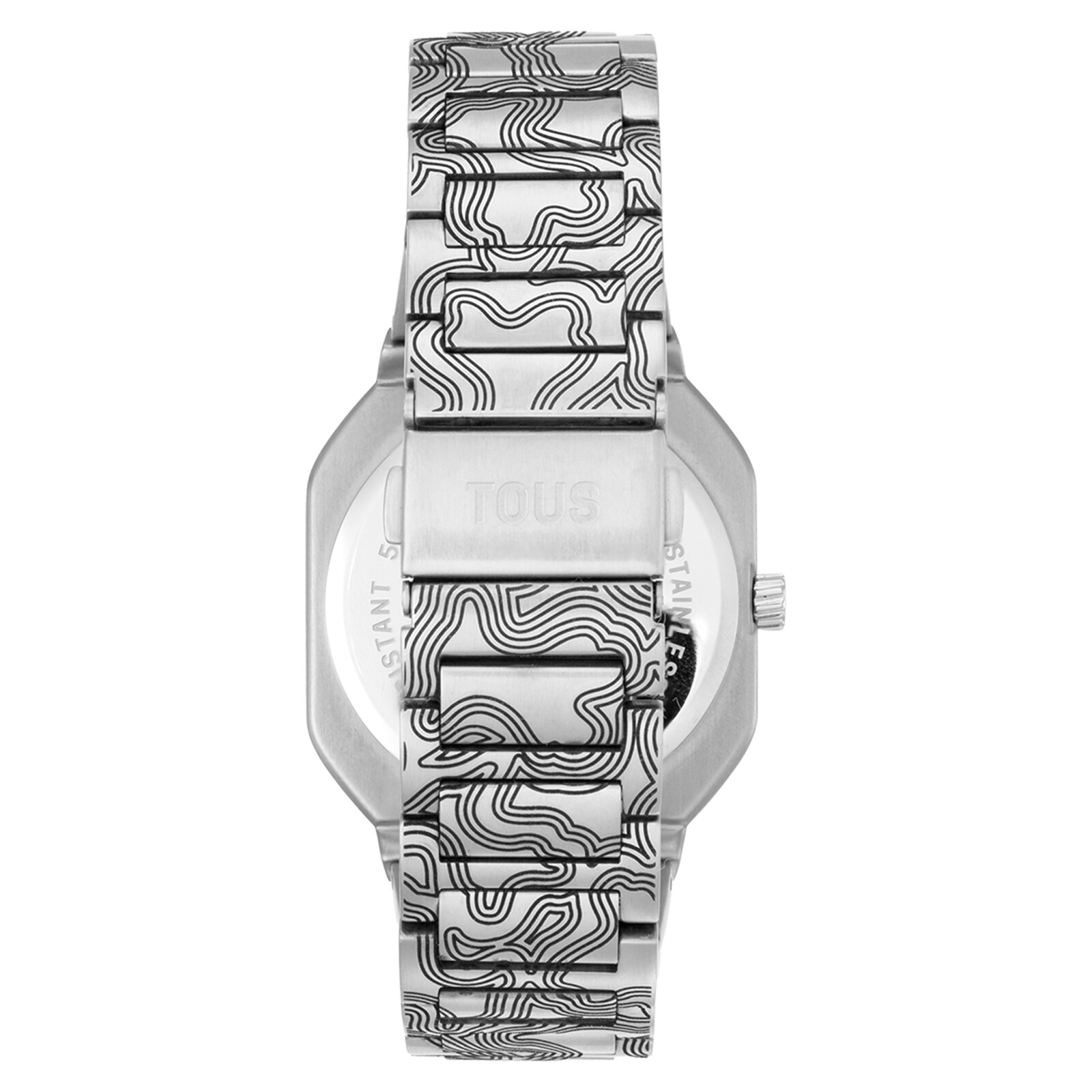 Analog Watch with embossed steel bracelet Lit