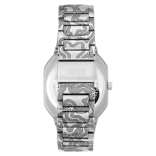 Reloj analógico con brazalete gravado de acero Lit