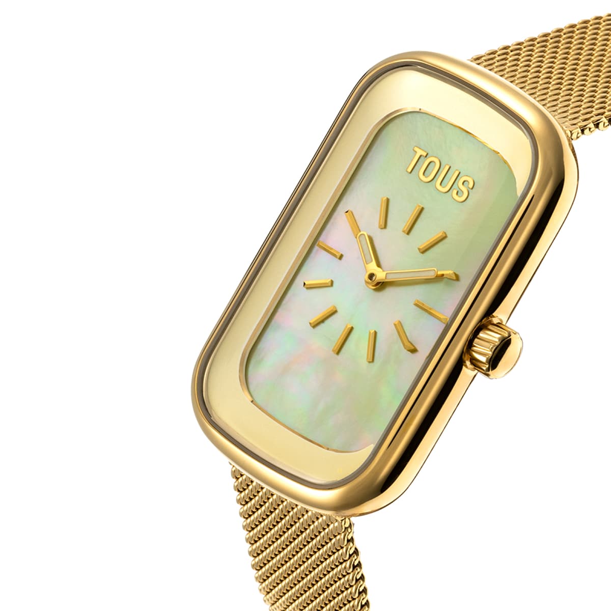 Analog watch with mother-of-pearl face and gold-colored steel bracelet T-Band Club