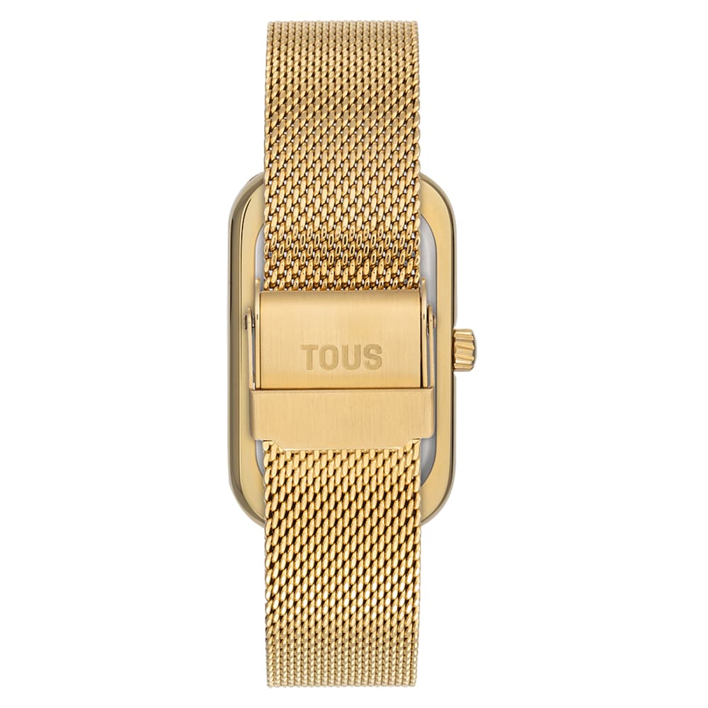 Analog watch with mother-of-pearl face and gold-colored steel bracelet T-Band Club
