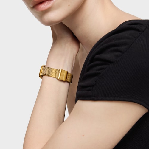 Analog watch with mother-of-pearl face and gold-colored steel bracelet T-Band Club