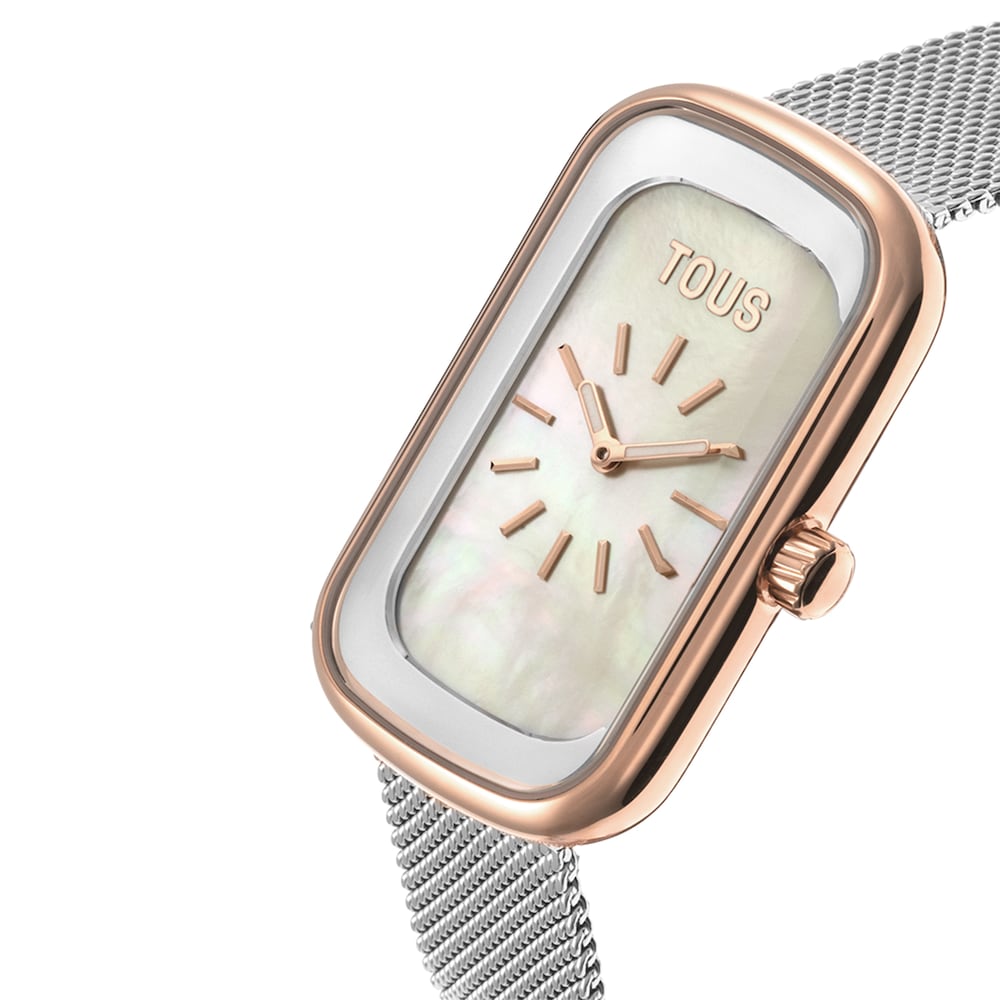 Analog Watch with mother-of-pearl face and two-tone steel bracelet T-Band Club