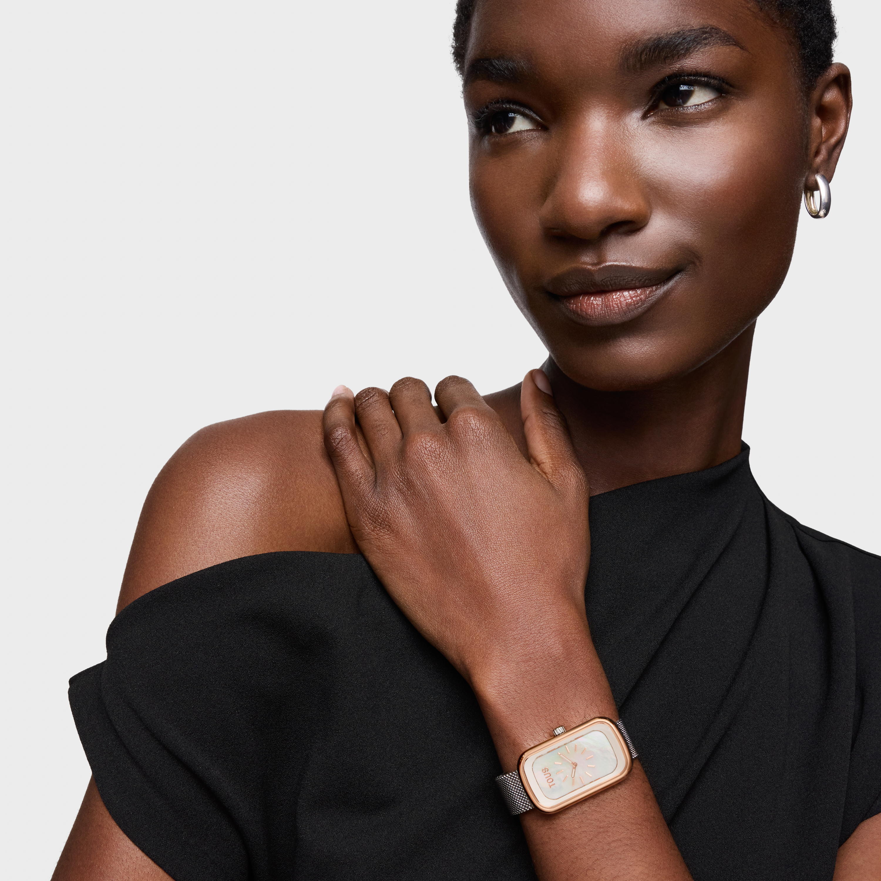 Analog Watch with mother-of-pearl face and two-tone steel bracelet T-Band Club