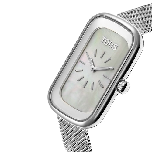 Analog Watch with mother-of-pearl face and steel bracelet T-Band Club