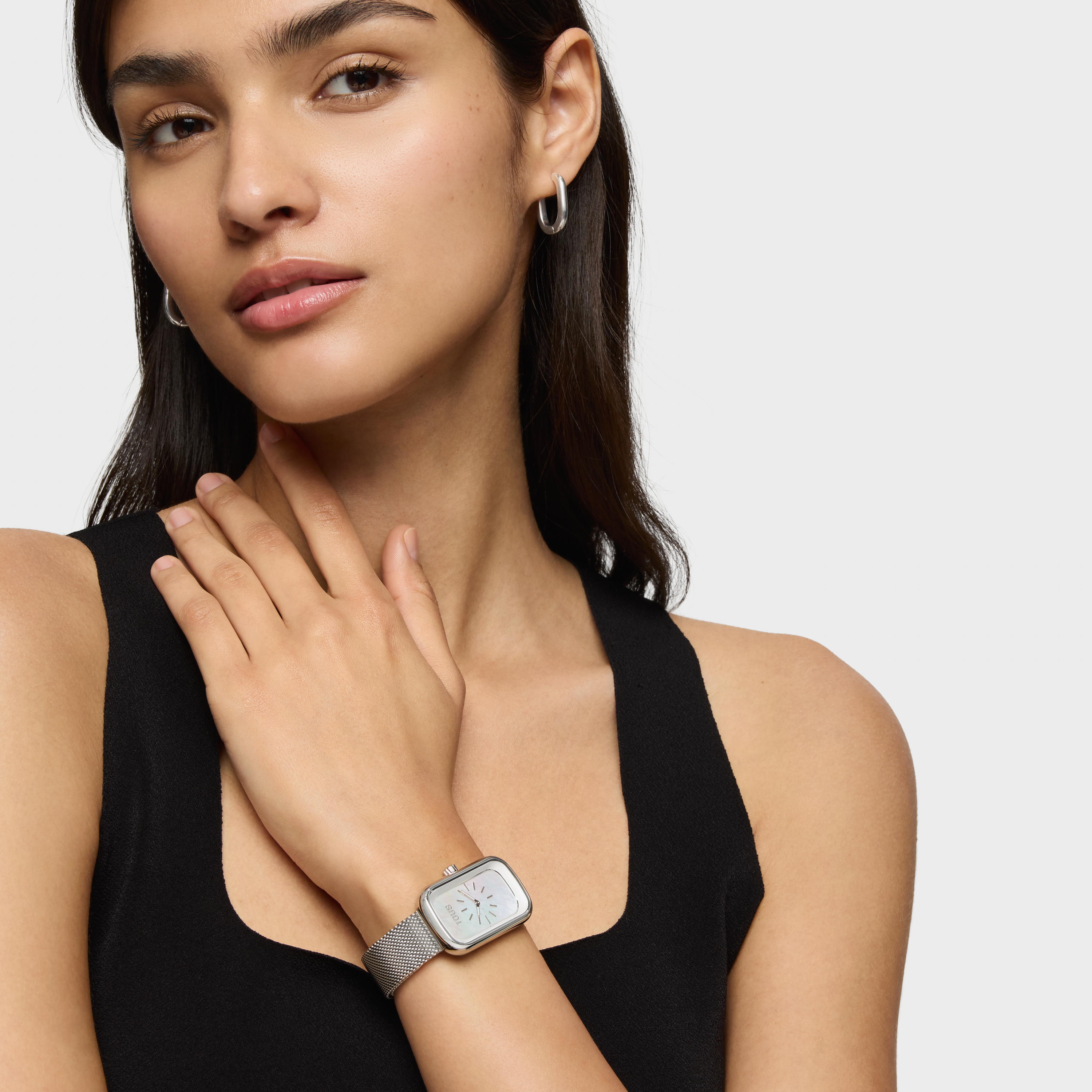 Analog Watch with mother-of-pearl face and steel bracelet T-Band Club