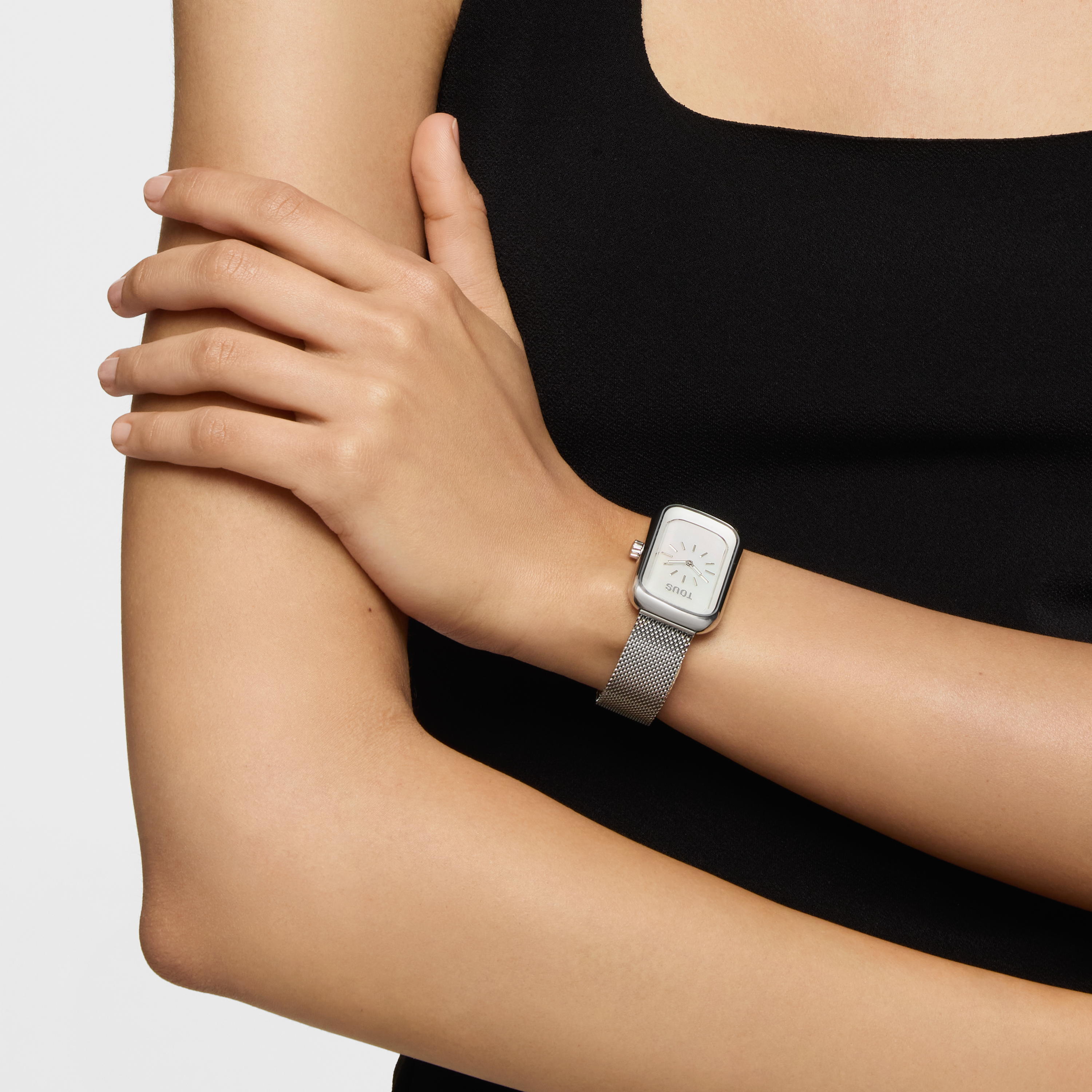 Analog Watch with mother-of-pearl face and steel bracelet T-Band Club