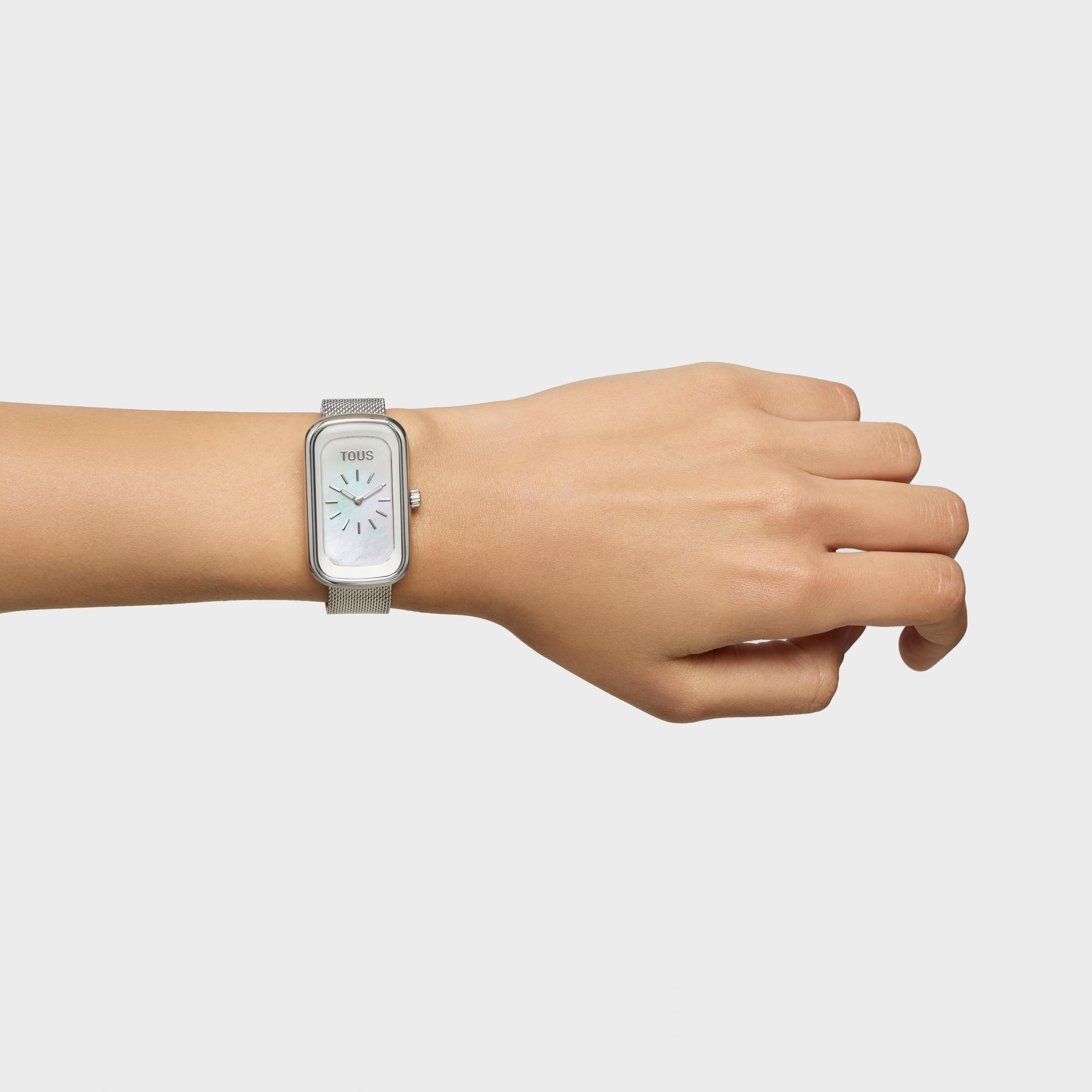 Analog Watch with mother-of-pearl face and steel bracelet T-Band Club