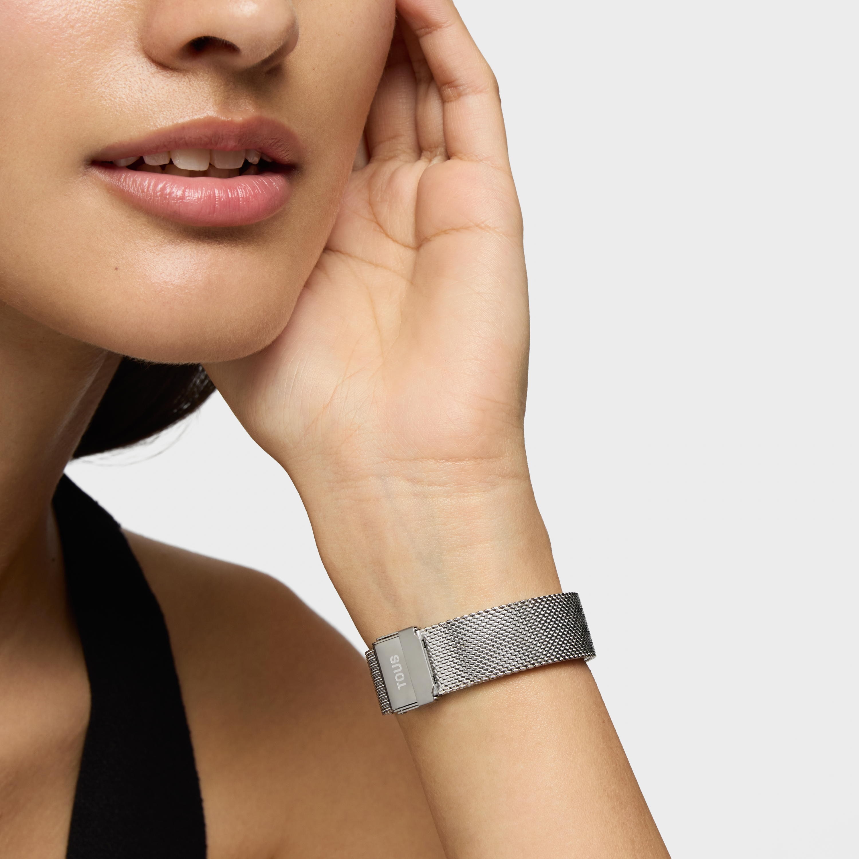 Two-tone analog Watch with bear silhouette and steel bracelet T-Band Club