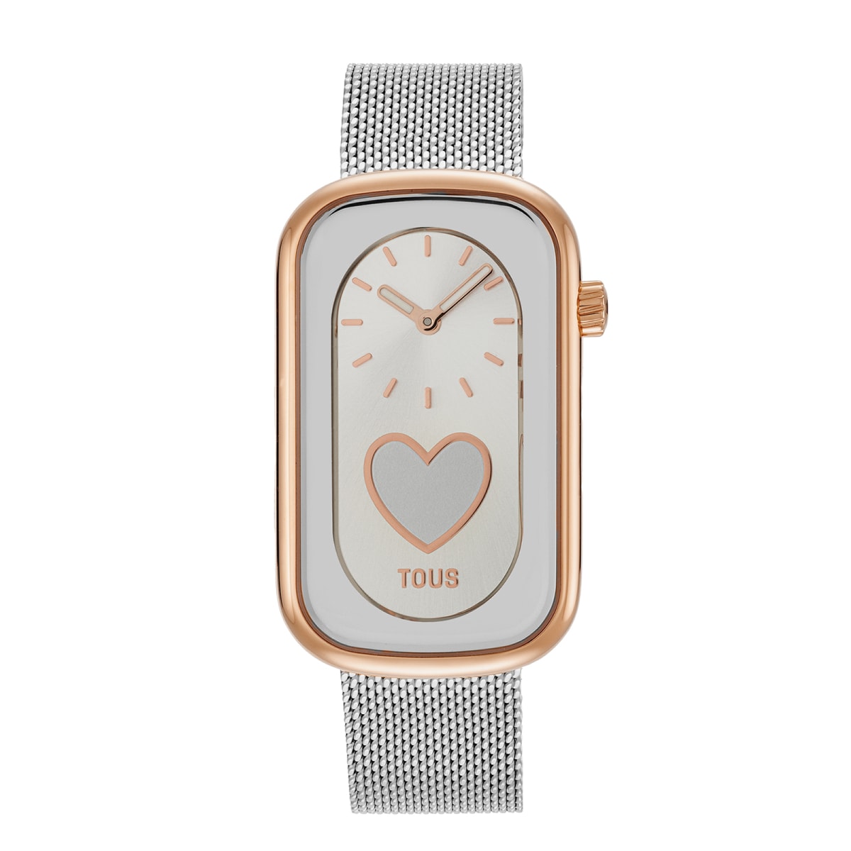 Tous - Reloj Analógico Bicolor Con Silueta Corazón Y Brazalete De Acero T-Band Club - U
