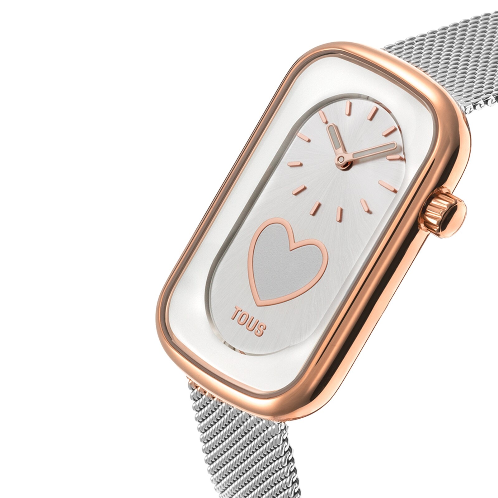 Two-tone analog Watch with heart silhouette and steel bracelet T-Band Club
