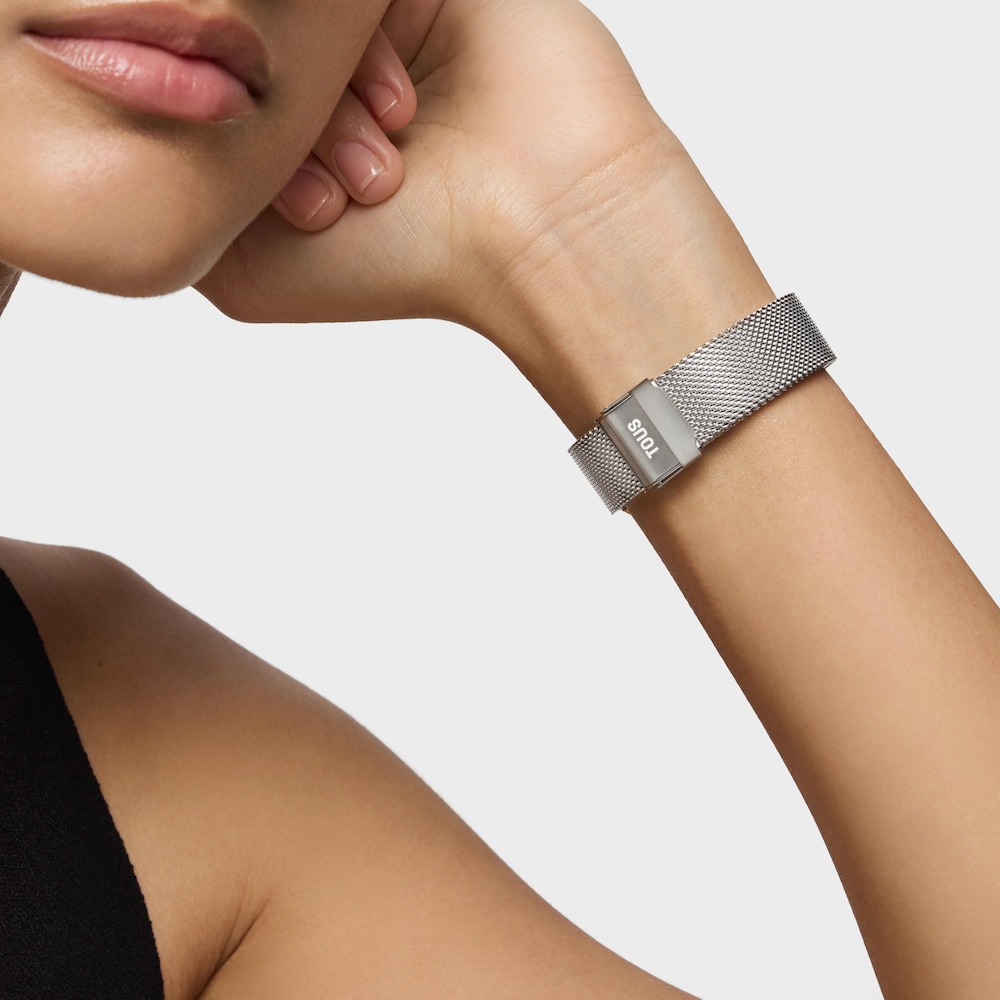 Reloj analógico bicolor con silueta corazón y brazalete de acero T-Band Club Reloj analógico bicolor con silueta corazón y brazalete de acero T-Band Club