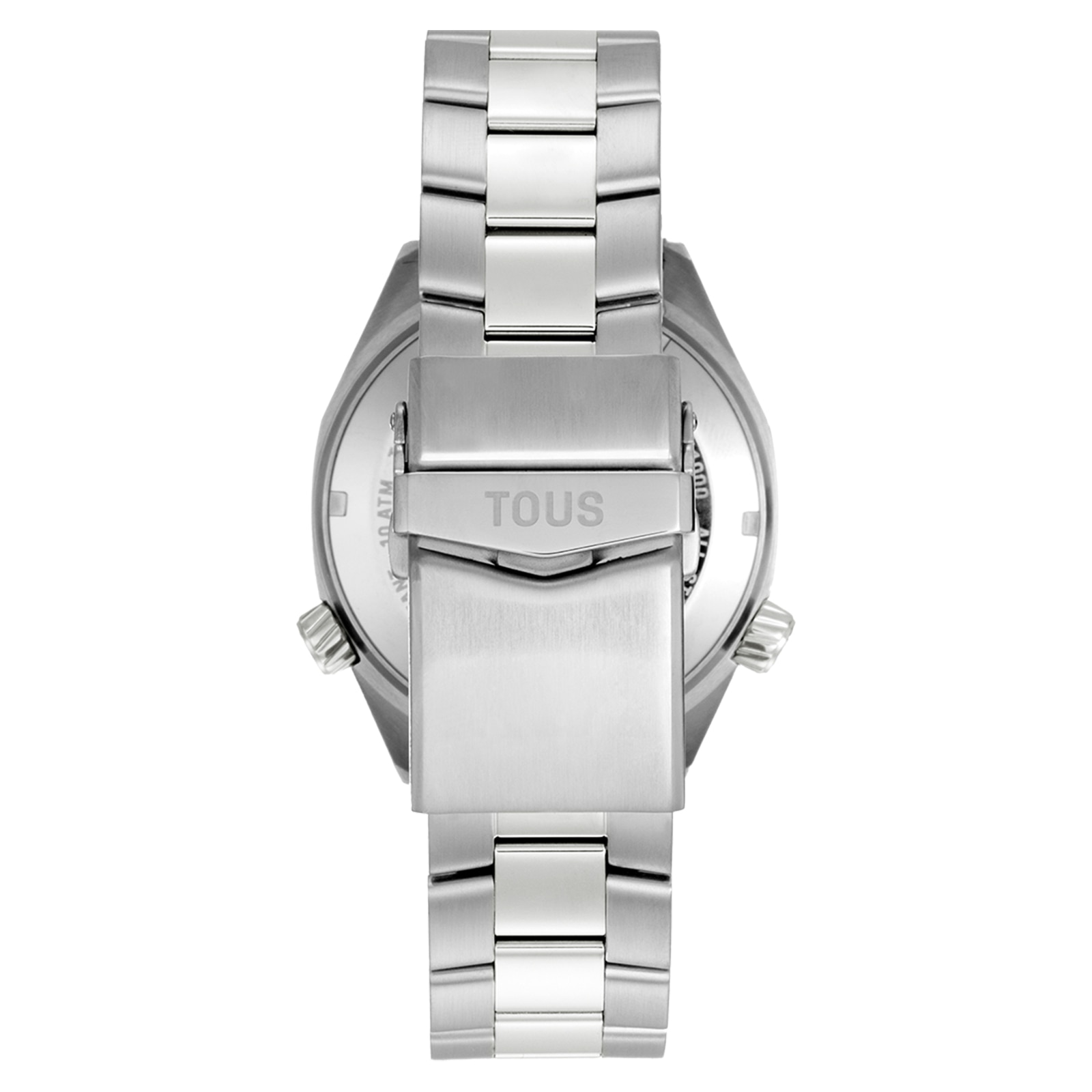 Reloj gmt automático con esfera de nácar gris y brazalete de eslabones de acero Tous Now