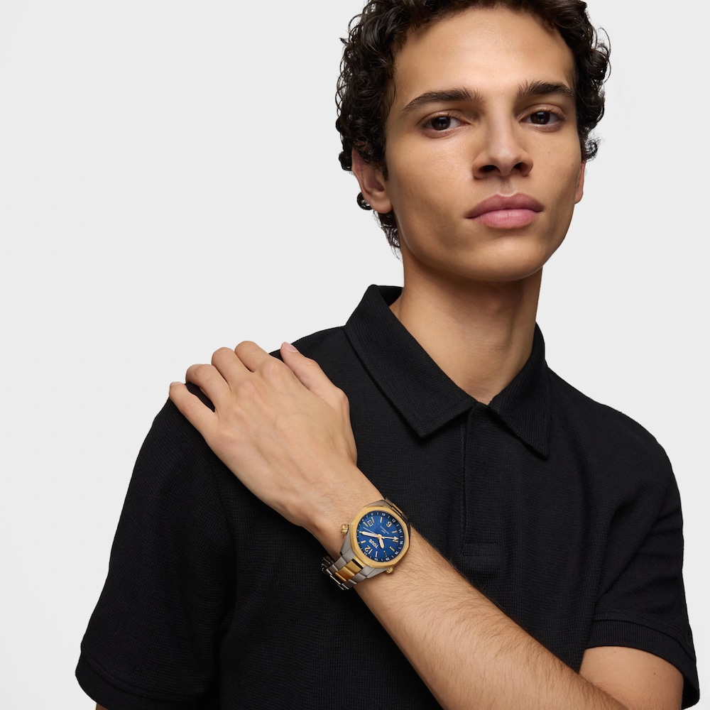 Montre GMT automatique avec cadran en nacre bleue et bracelet en acier de deux couleurs TOUS&nbsp;Now