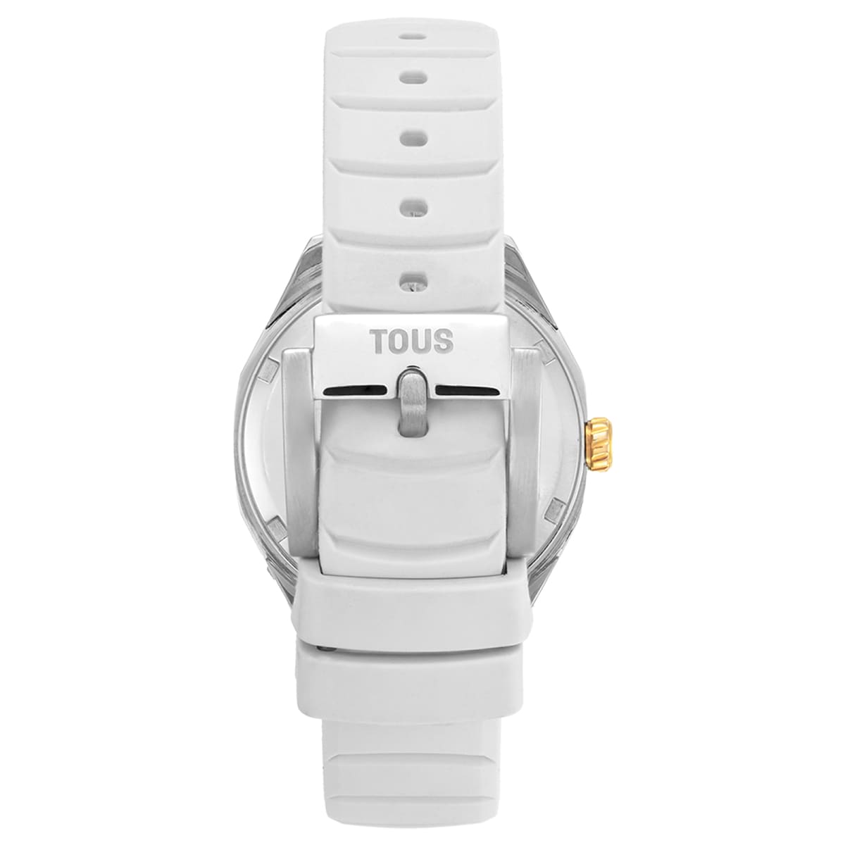 Two-tone analog Watch with Swiss movement, mother-of-pearl face and white rubber strap TOUS Now Lady