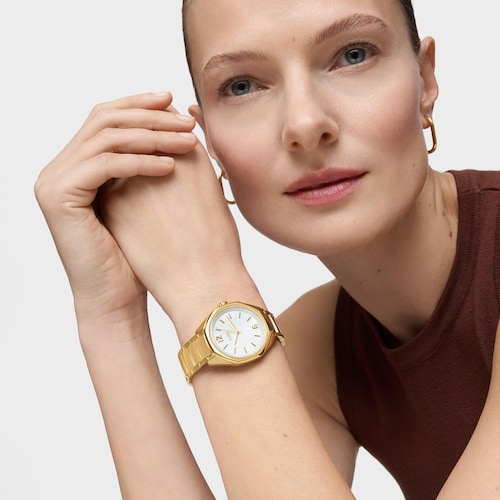 Analog Watch with Swiss movement, mother-of-pearl face and gold-colored steel link bracelet TOUS Now