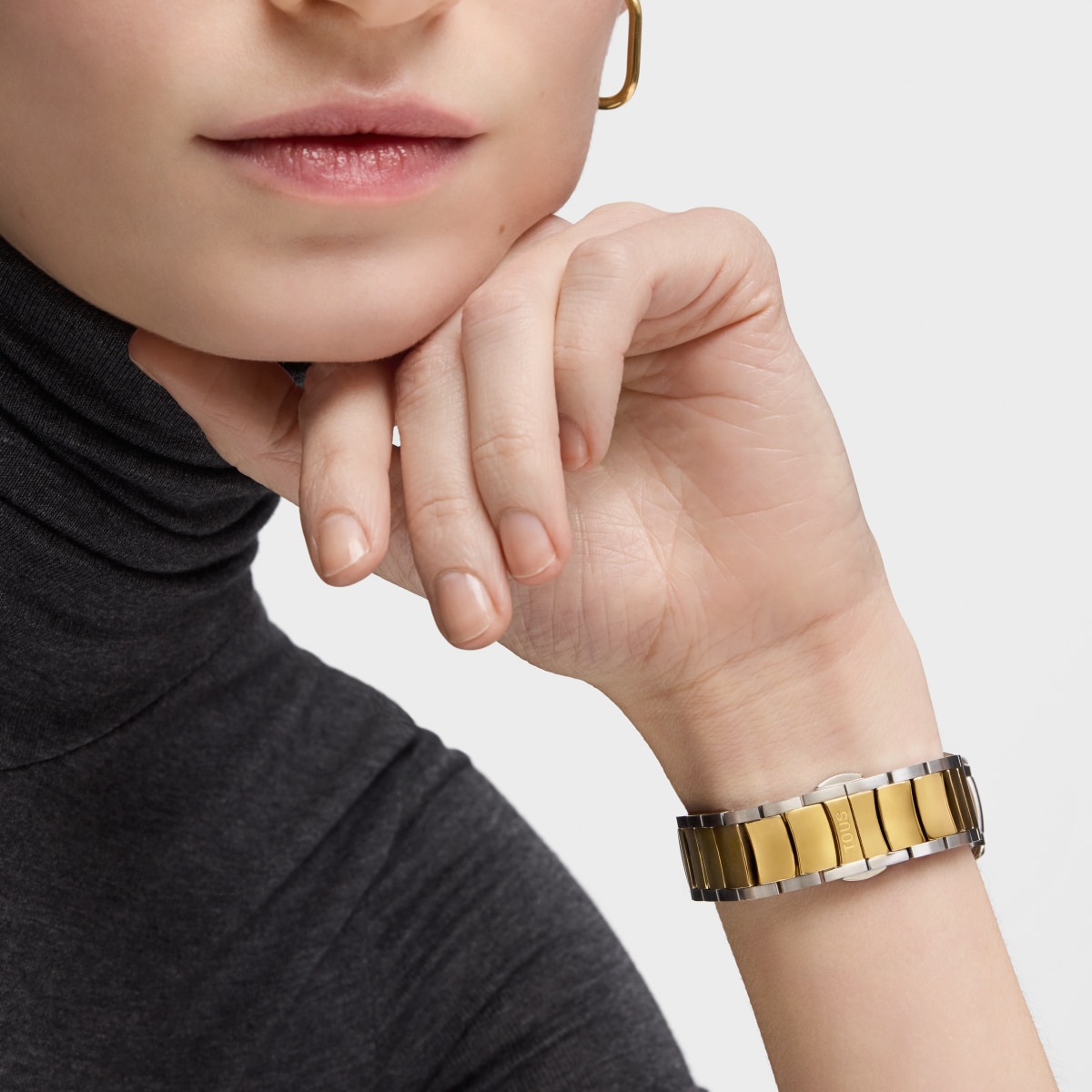 Analog Watch with Swiss movement, mother-of-pearl face and two-tone steel link bracelet TOUS Now Lady