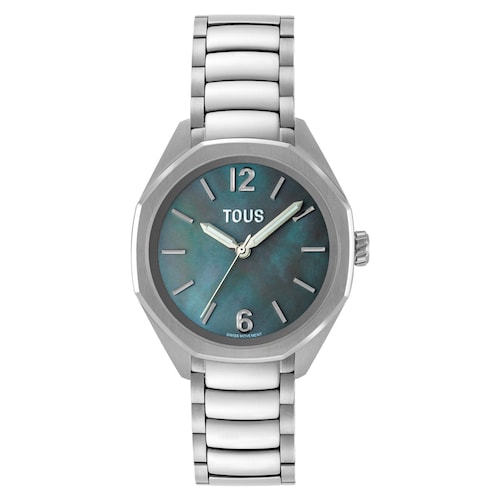 Analog Watch with Swiss movement, mother-of-pearl face and steel link bracelet TOUS Now Lady