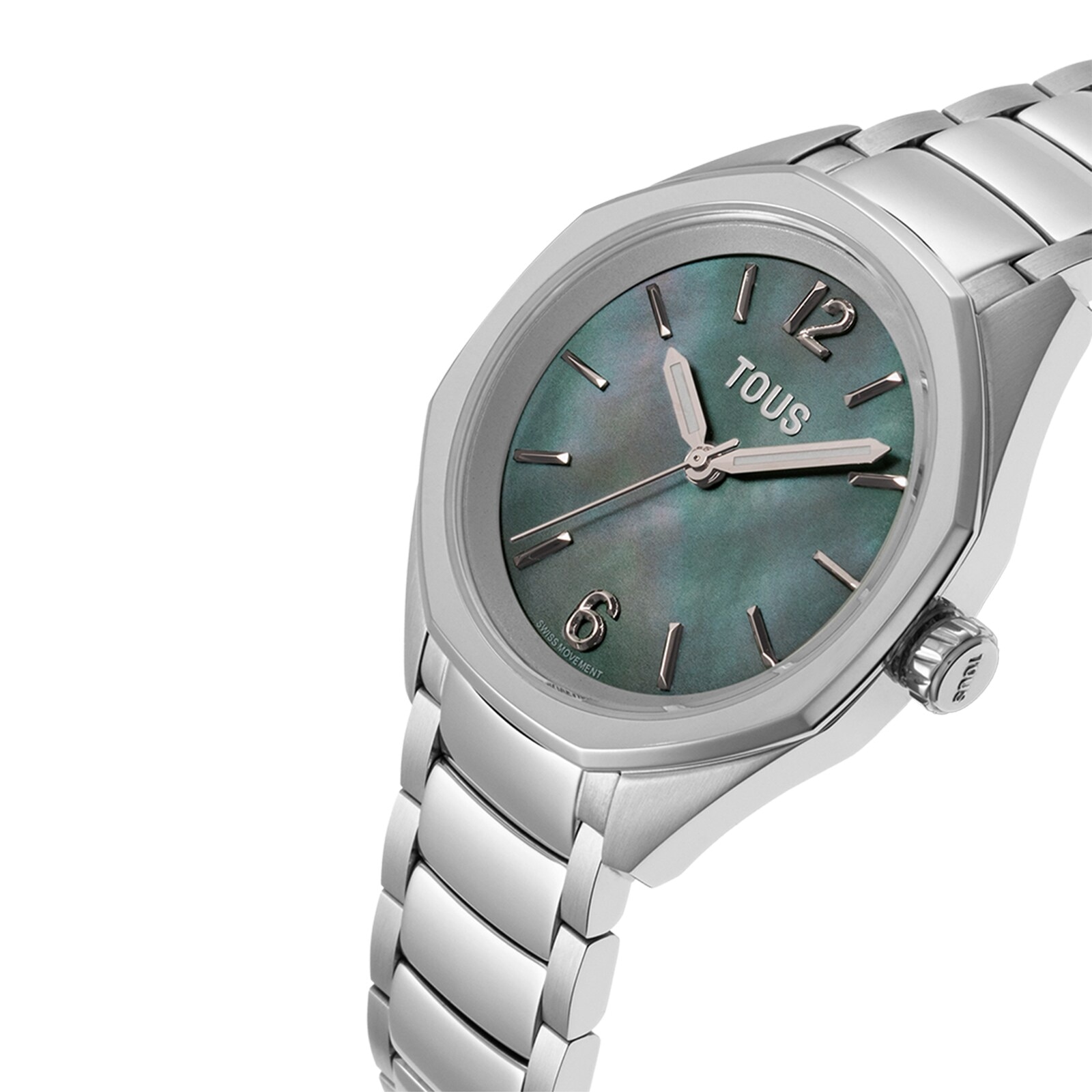 Analog Watch with Swiss movement, mother-of-pearl face and steel link bracelet TOUS Now Lady