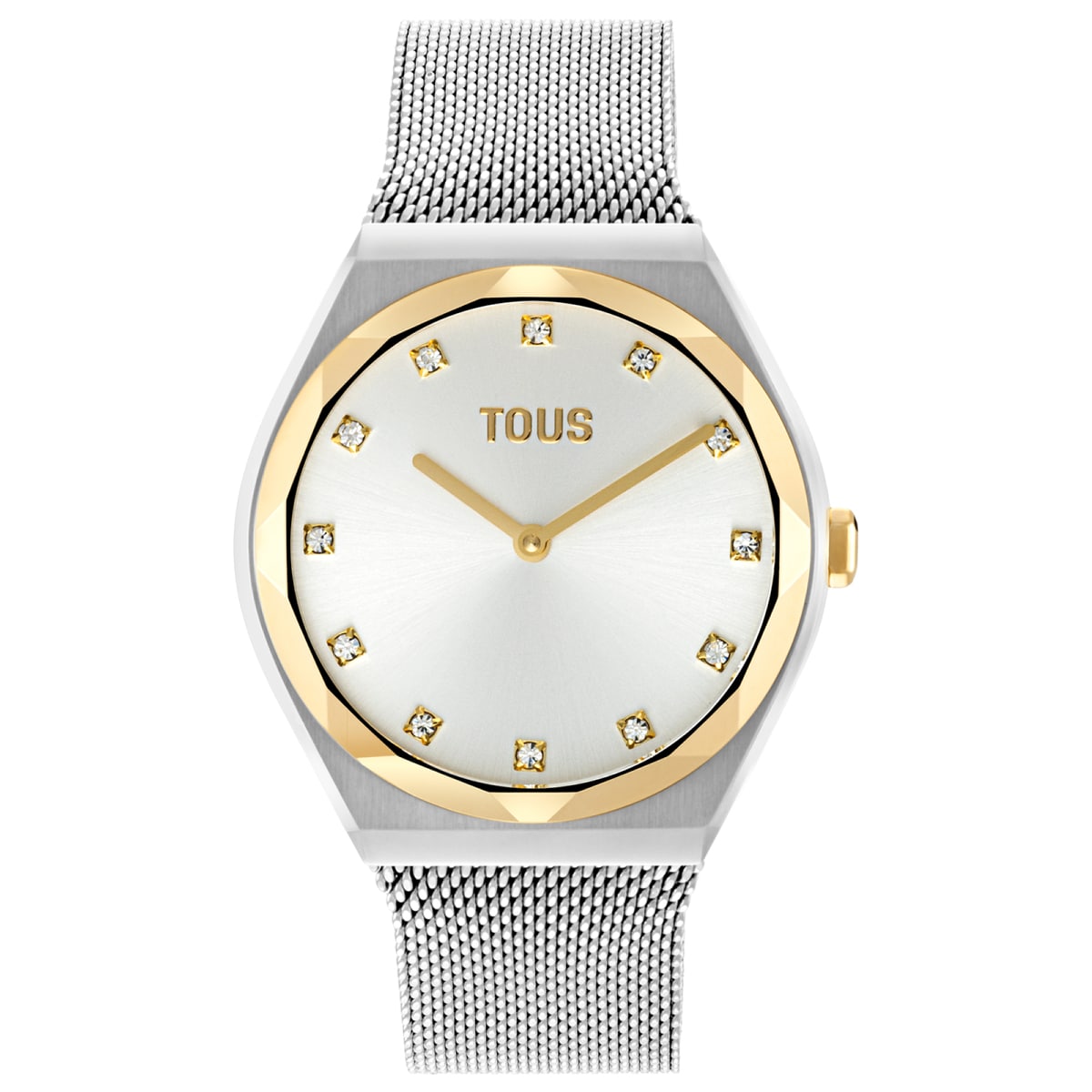 Analog Watch with steel and gold-colored steel bracelet Karat Round Mesh