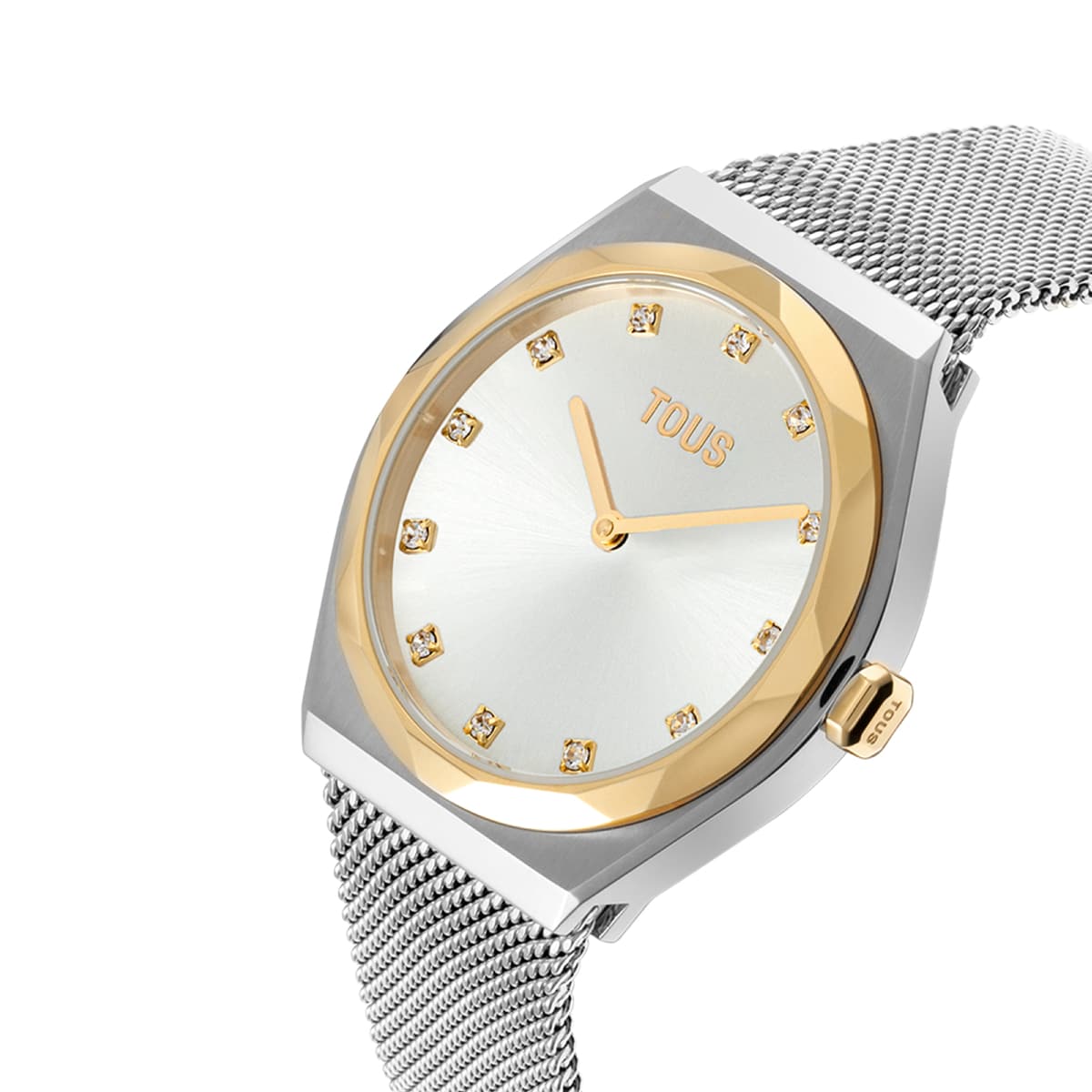 Analog Watch with steel and gold-colored steel bracelet Karat Round Mesh