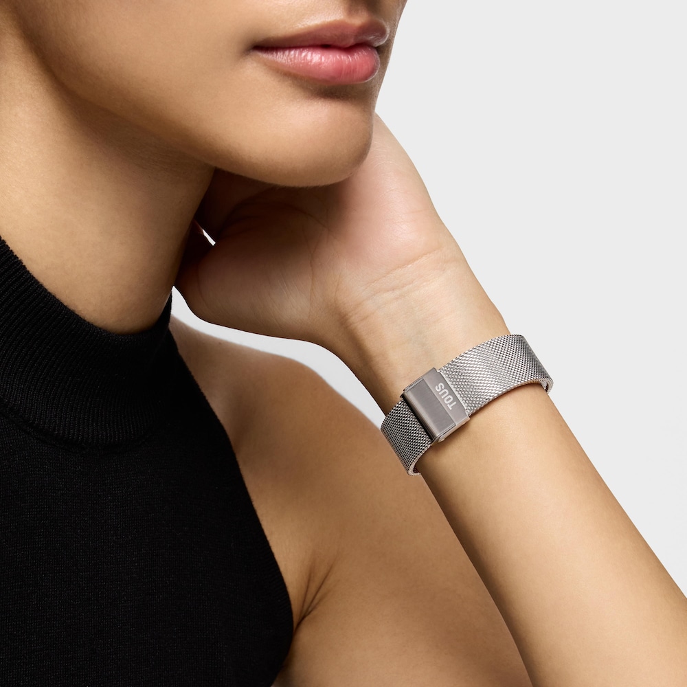 Analogowy zegarek ze stalową bransoletą z&nbsp;elementami w kolorze złotym Karat Round Mesh