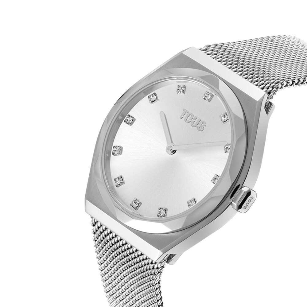 Reloj analógico con brazalete de acero Karat Round Mesh Reloj analógico con brazalete de acero Karat Round Mesh