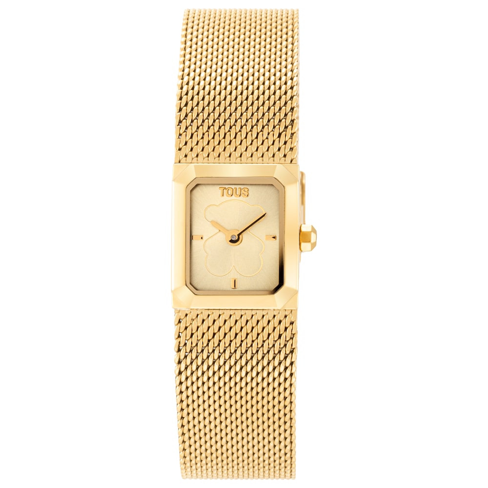 Reloj analógico con brazalete de malla milanesa de acero dorado Mini Mesh Reloj analógico con brazalete de malla milanesa de acero dorado Mini Mesh