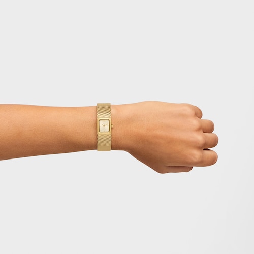Analog Watch with gold-colored steel Milanese mesh bracelet Mini Mesh