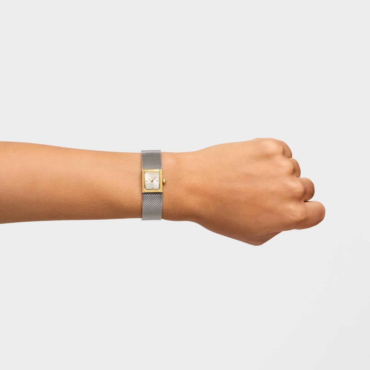 Analog Watch with steel Milanese mesh bracelet and gold-colored steel Mini Mesh