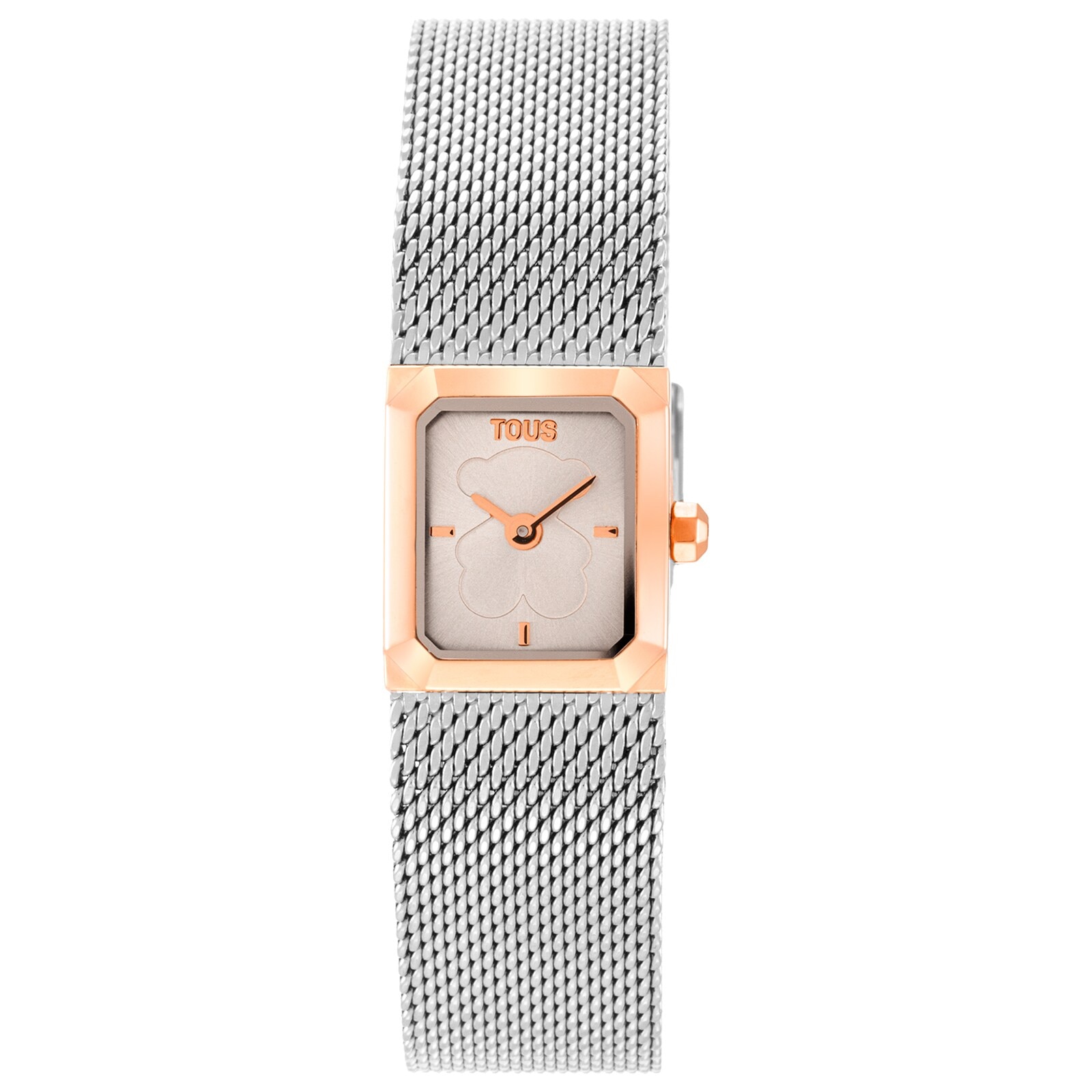 Analog Watch with steel Milanese mesh bracelet and rose-colored steel Mini Mesh