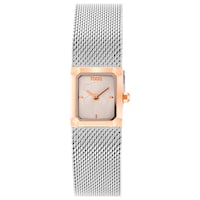 Analog Watch with steel Milanese mesh bracelet and rose-colored steel Mini Mesh