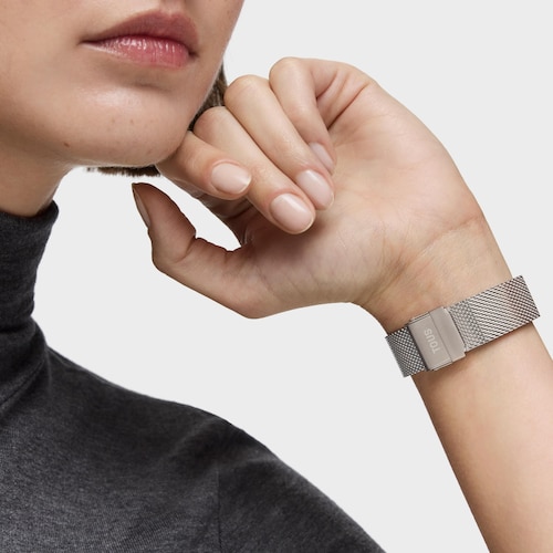 Reloj analógico con brazalete de malla milanesa de acero y acero rosa Mini Mesh