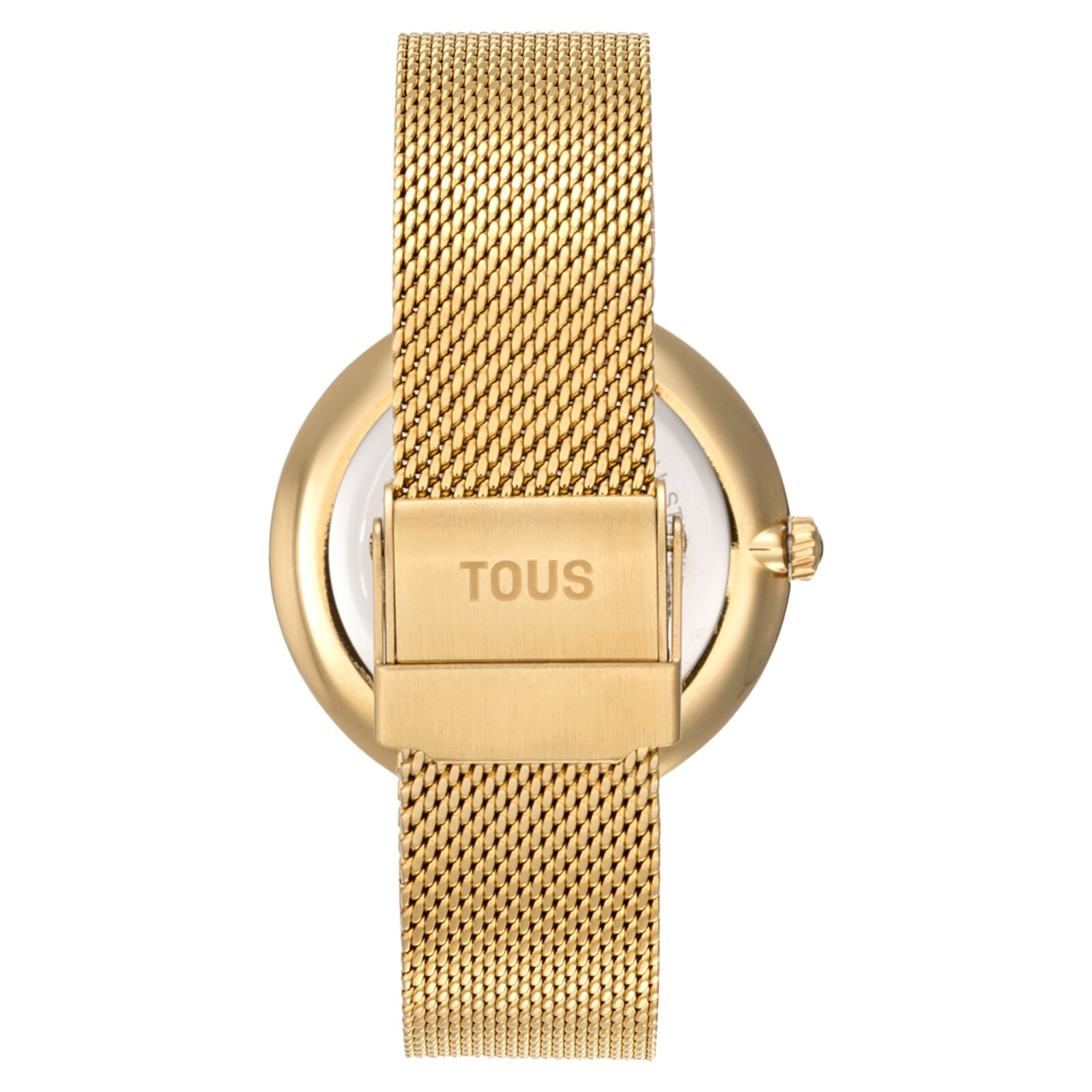 Analog Watch with gold-colored face and bracelet S-Mesh Mirror | TOUS