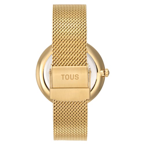 Analog Watch with gold-colored face and bracelet S-Mesh Mirror